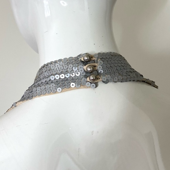 Sheri  Bodell Sequin Chiffon Halter Dress Small SZ 6 - Picture 7 of 16